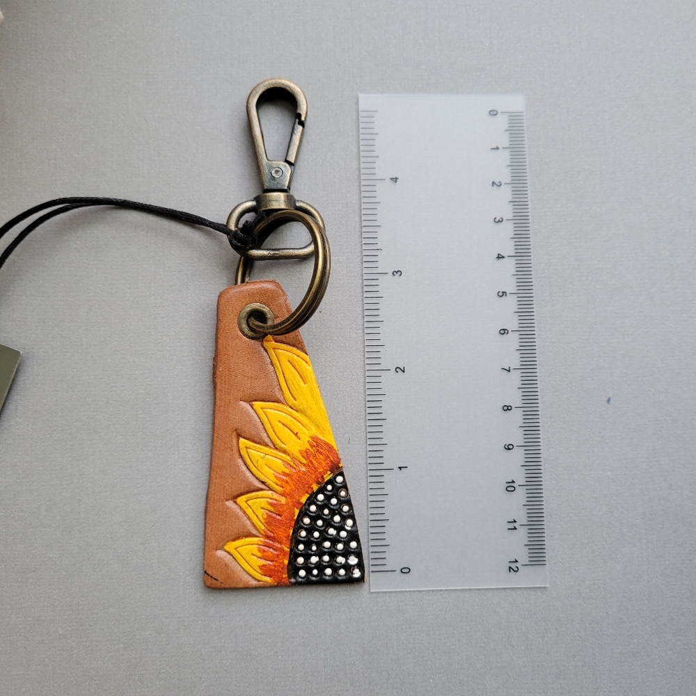 Leather Sunflower Key Chain - Myra Bag - Picture 4 of 4